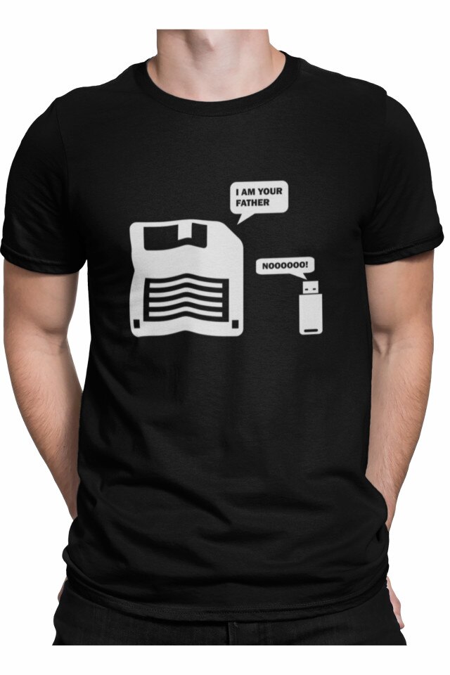Tricou personalizat pentru baietii iubitori de tehnologie, Priti Global, I am your father, Negru