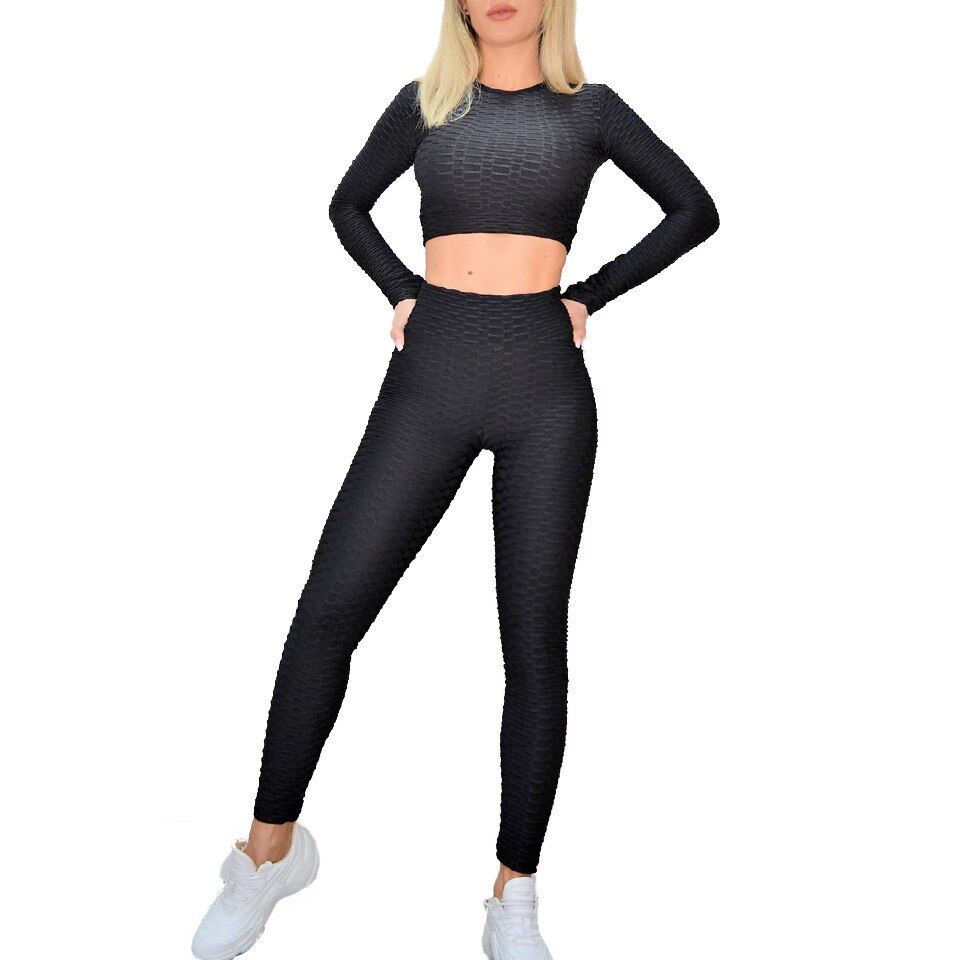 Compleu Fitness Ruby din doua piese, Negru