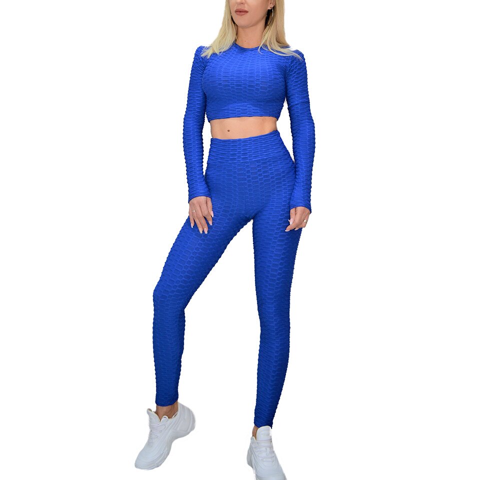 Compleu Fitness Ruby din doua piese, Albastru