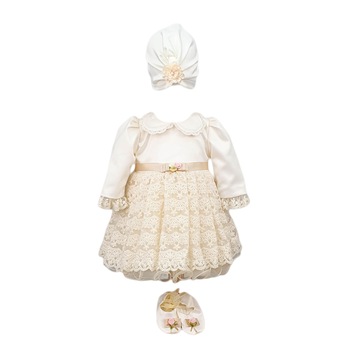 Rochita botez cu maneca lunga, model Mica Printesa, ivoire-crem, varsta 3-6 luni Rochita botez cu maneca lunga, model Mica Printesa, ivoire-crem, varsta 3-6 luni