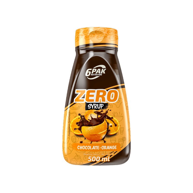 Sirop 6PAK Nutrition ZERO fara grasimi si fara zahar 500ml Ciocolata-Portocale