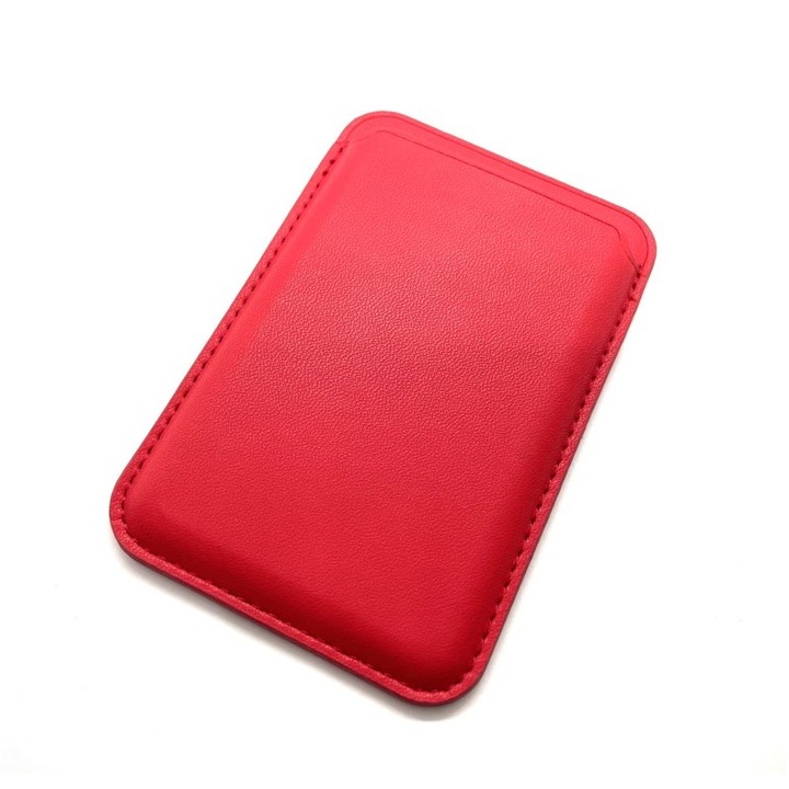 Suport carduri, portofel pentru IPhone 12, magnetic MagSafe rosu