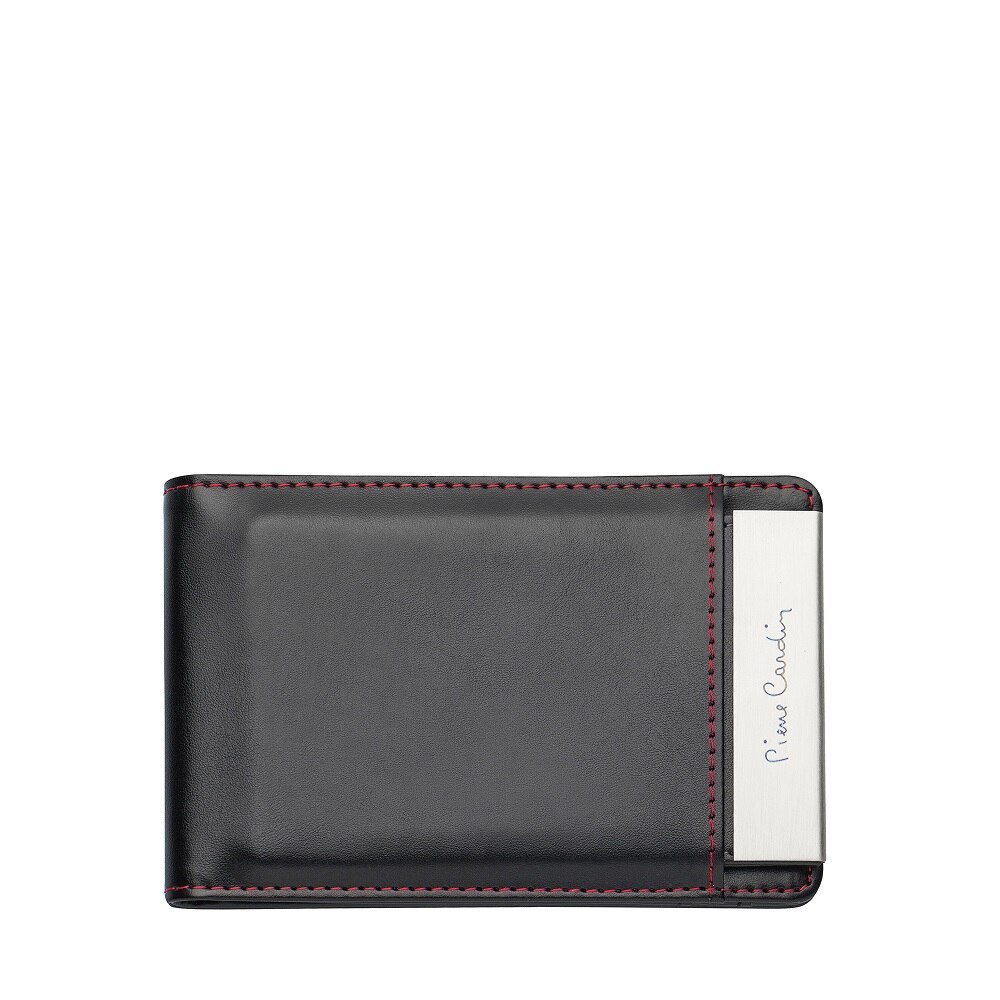 Suport carti de vizita cu clip de bani, Pierre Cardin, 13x8.5 cm