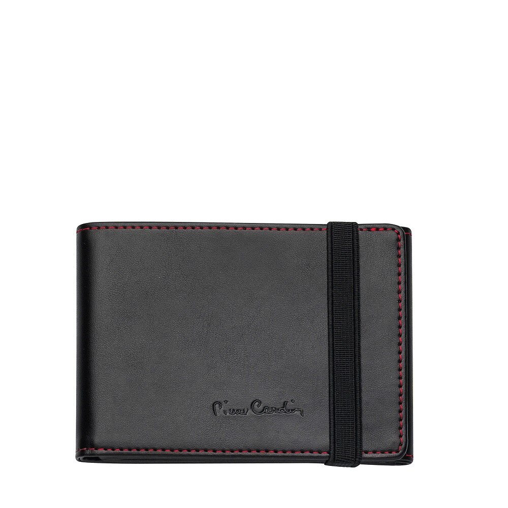 Suport carti de vizita cu elastic, Pierre Cardin, piele ecologica, 112x80x20mm