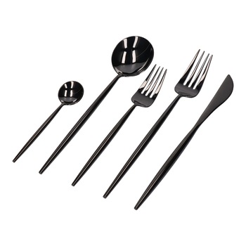 Set de tacamuri portugheze 5 piese negru lucios, 13,1-22,5 cm Set de tacamuri portugheze 5 piese negru lucios, 13,1-22,5 cm