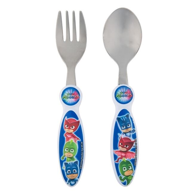 Set lingurita si furculita pentru copii, Hero PJ Mask