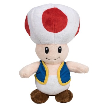 Jucarie de plus Super Mario Bros - Toad, multicolor, inaltime 30 cm Jucarie de plus Super Mario Bros - Toad, multicolor, inaltime 30 cm