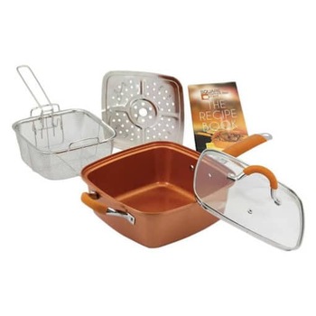 Tigaie multifunctionala, patrata, copper, friteuza, pentru cuptor,migas Tigaie multifunctionala, patrata, copper, friteuza, pentru cuptor,migas