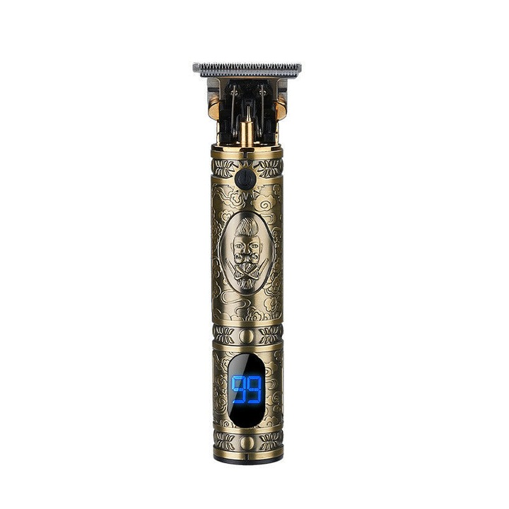 Aparat de tuns Conturare, Trimmer Modele Hair Styling Profesional, Gold, incarcare usb cu afisaj V-228 Telemag®