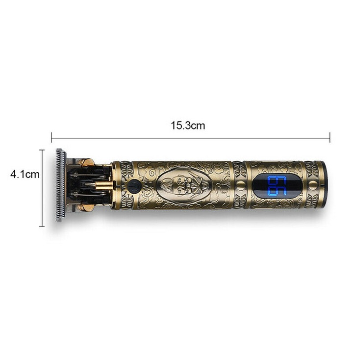 Aparat de tuns Conturare, Trimmer Modele Hair Styling Profesional, Gold, incarcare usb cu afisaj V-228 Telemag®