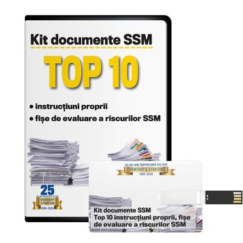 Kit documente SSM TOP 10 instructiuni proprii si fise de evaluare a riscurilor SSM Kit documente SSM TOP 10 instructiuni proprii si fise de evaluare a riscurilor SSM
