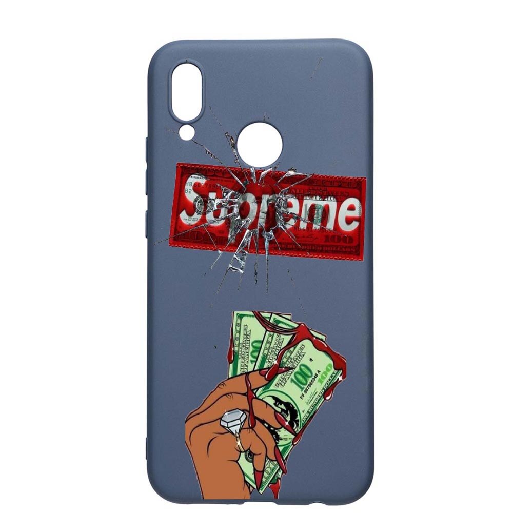 Husa Huawei P20 Lite, Supreme, Money, rezistenta la uzura, anti-alunecare, din silicon Premium, AlaskanBlue, AB257