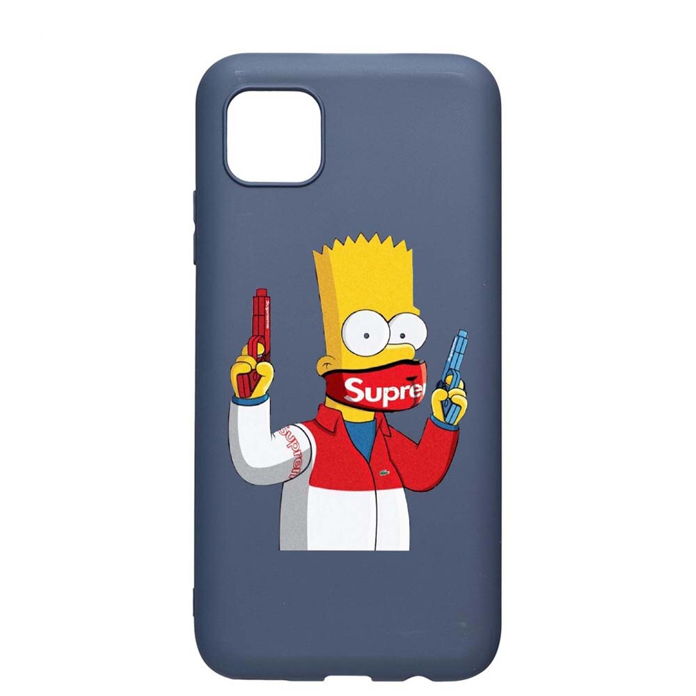 Husa Apple iPhone 11 Pro Max, Supreme, The Simpsons, rezistenta la uzura, anti-alunecare, din silicon Premium, AlaskanBlue, AB270