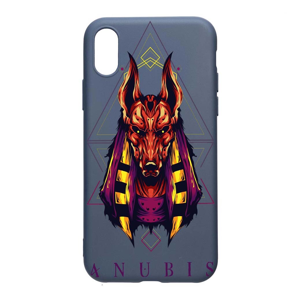Husa Apple iPhone XS / X, Anubis, rezistenta la uzura, anti-alunecare, din silicon Premium, AlaskanBlue, AB286