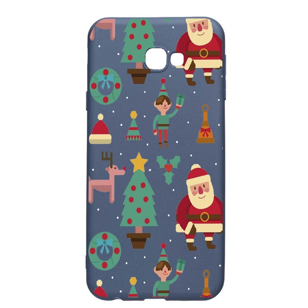 Husa Samsung Galaxy J4 Plus, Xmas, rezistenta la uzura, anti-alunecare, din silicon Premium, AlaskanBlue, AB320