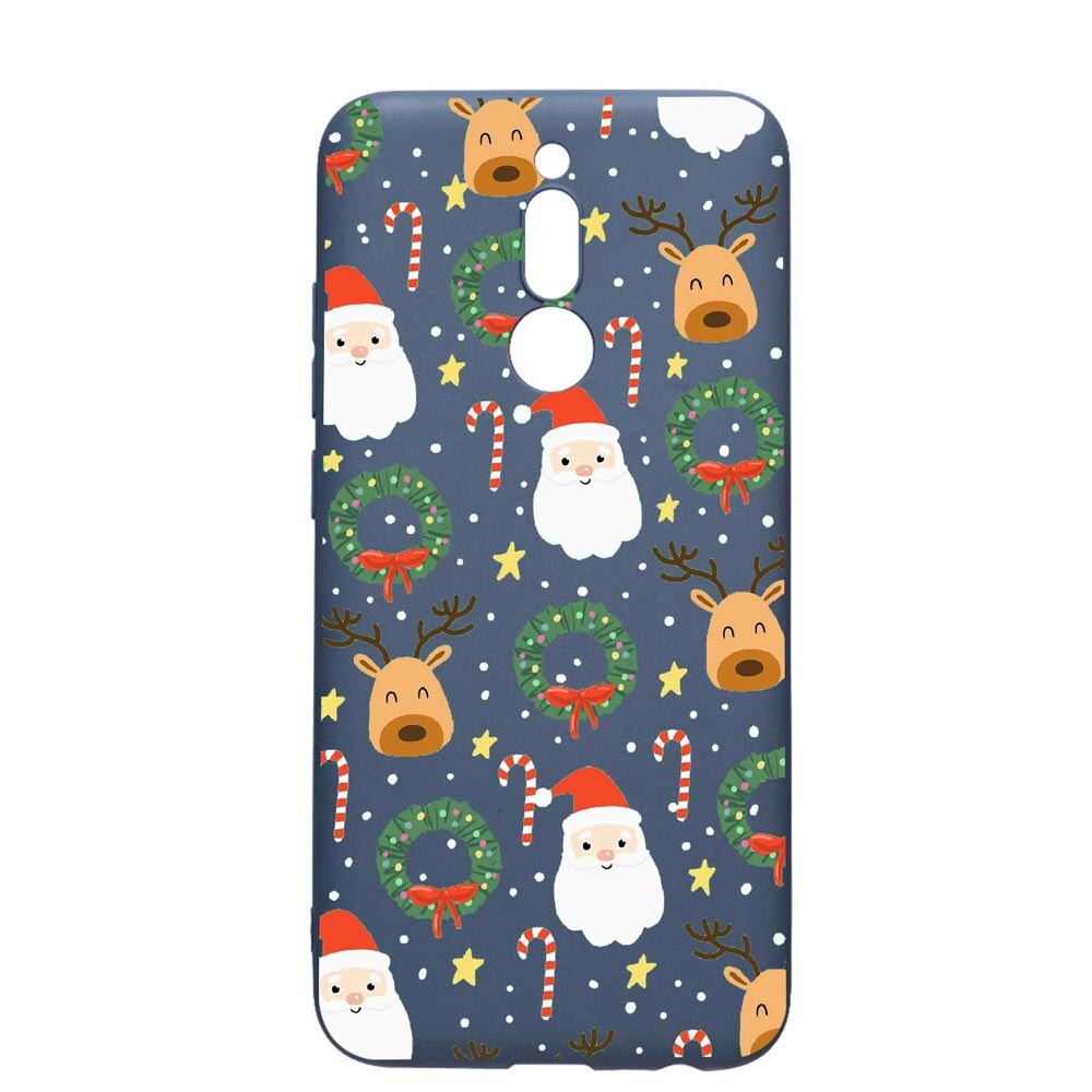 Husa Xiaomi Redmi 8, Happy, rezistenta la uzura, anti-alunecare, din silicon Premium, AlaskanBlue, AB350