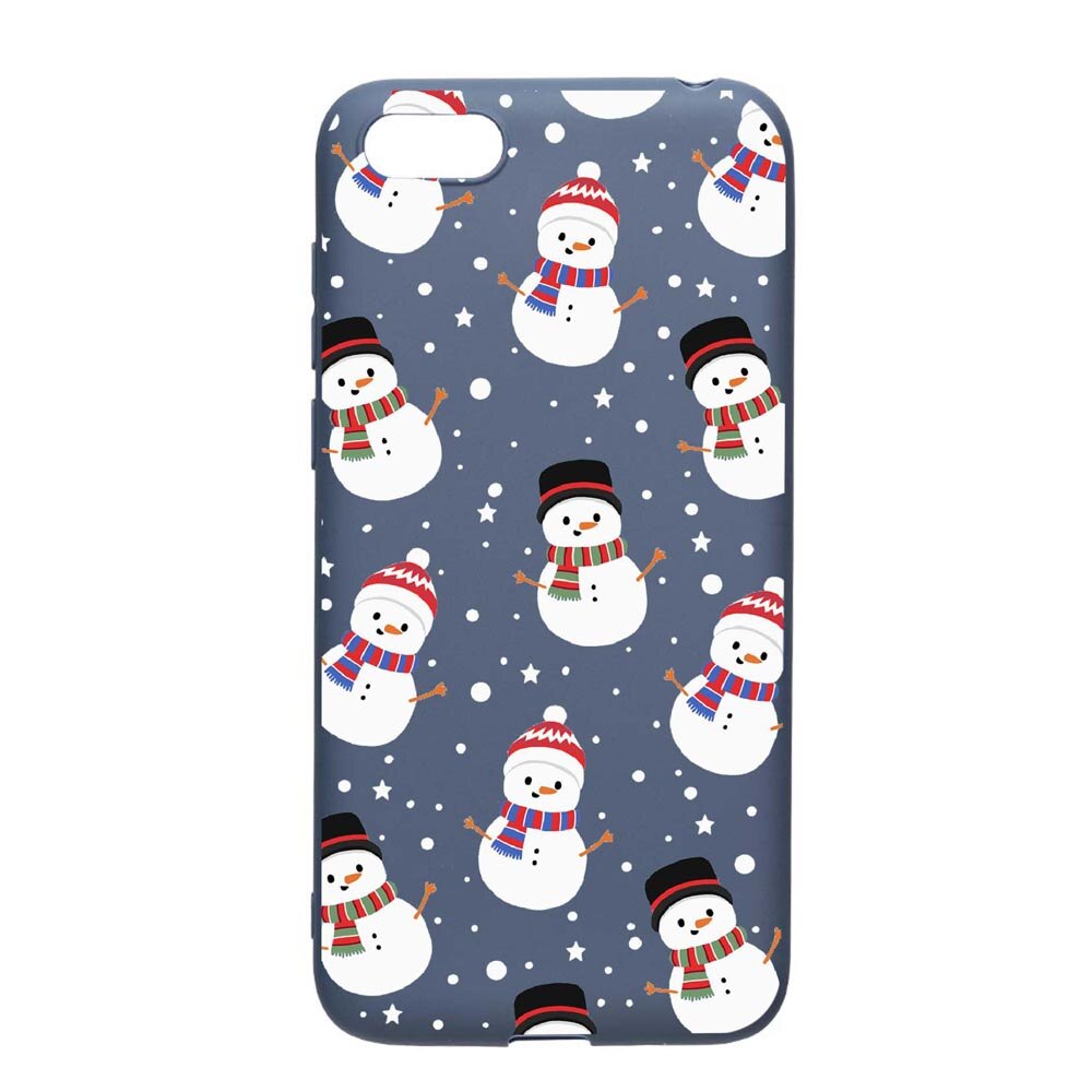 Husa Apple iPhone SE / 5S / 5, Snowman, rezistenta la uzura, anti-alunecare, din silicon Premium, AlaskanBlue, AB351