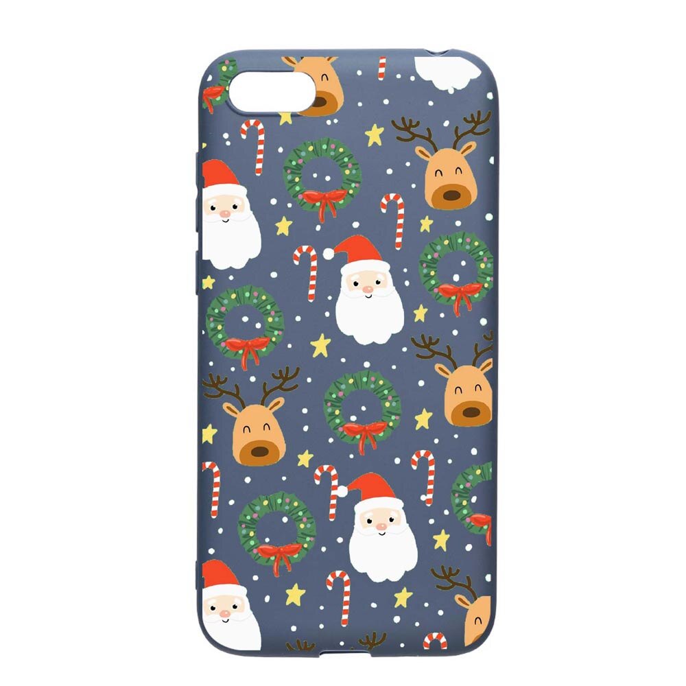 Husa Xiaomi Redmi 6A, Happy, rezistenta la uzura, anti-alunecare, din silicon Premium, AlaskanBlue, AB350