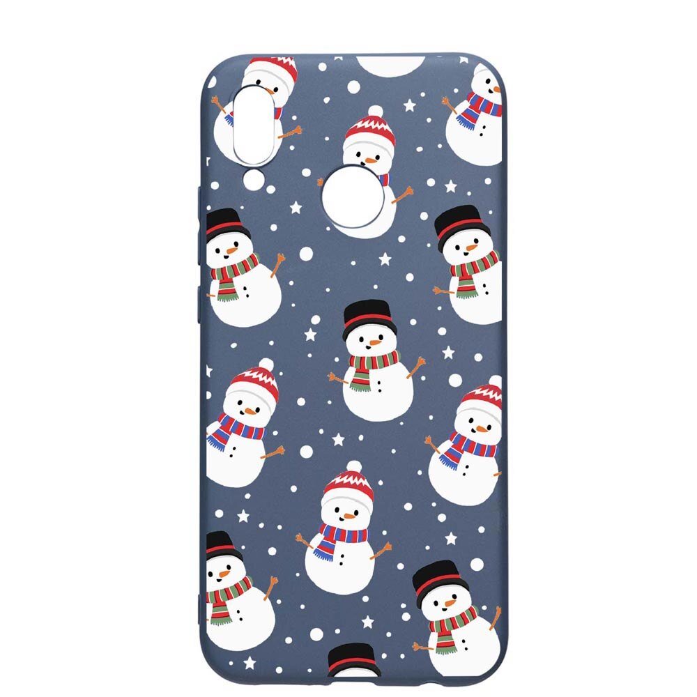 Husa Huawei P20 Lite, Snowman, rezistenta la uzura, anti-alunecare, din silicon Premium, AlaskanBlue, AB351