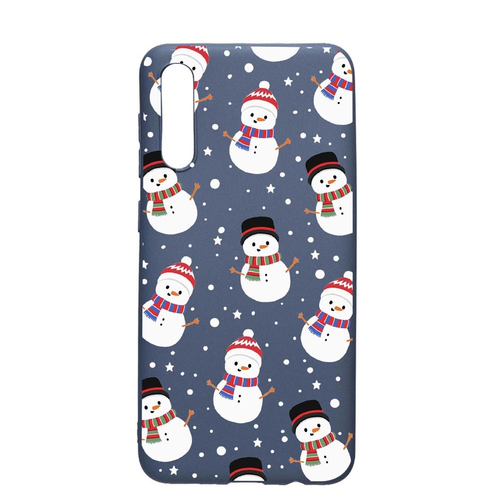 Husa Samsung Galaxy A70, Snowman, rezistenta la uzura, anti-alunecare, din silicon Premium, AlaskanBlue, AB351