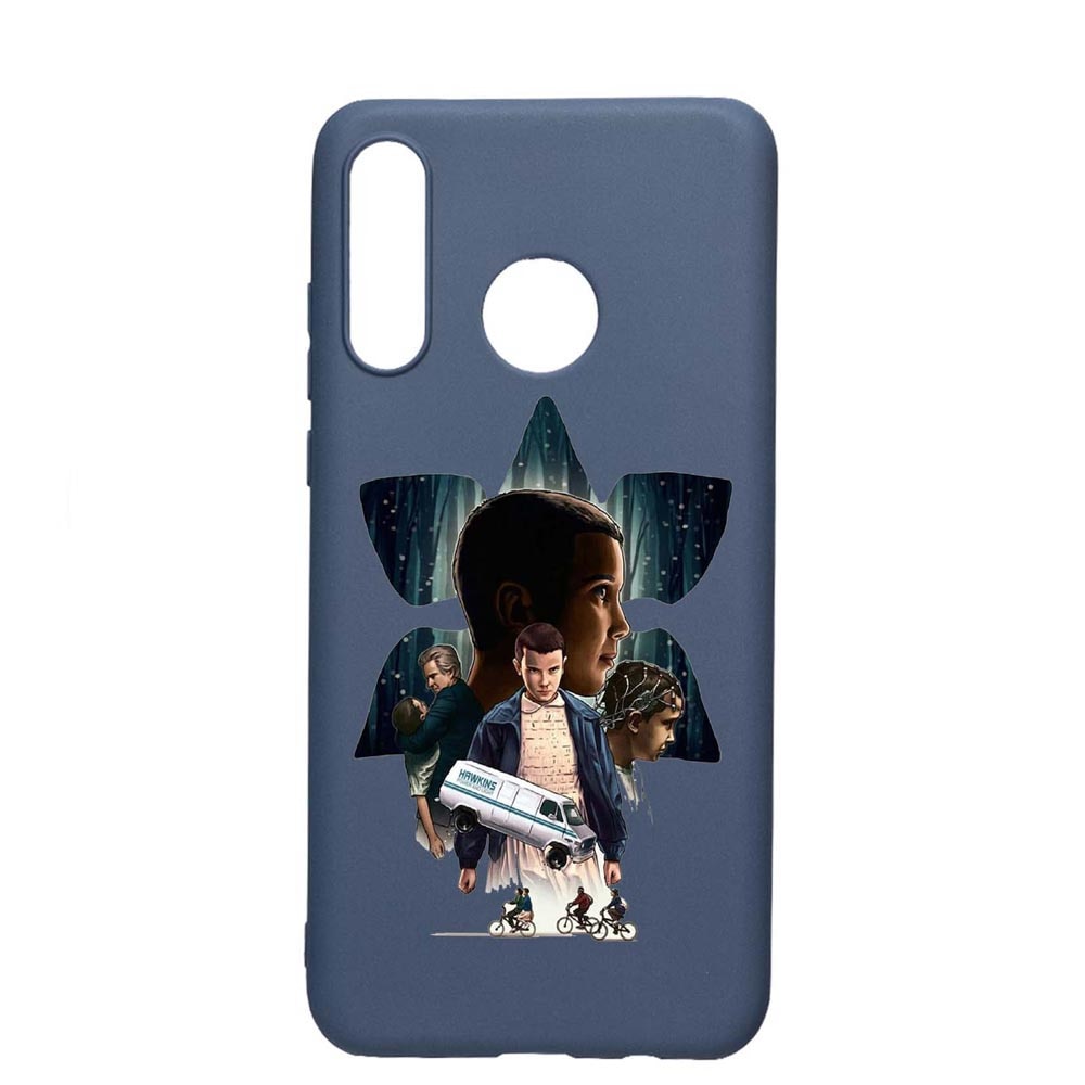 Husa Huawei P30 Lite, Stranger Things, rezistenta la uzura, anti-alunecare, din silicon Premium, AlaskanBlue, AB373