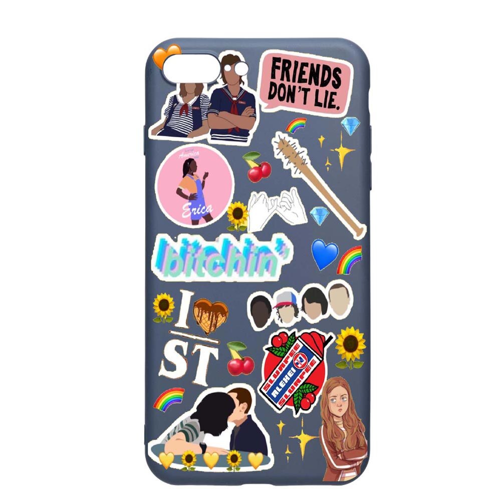 Husa Apple iPhone 8 Plus / 7 Plus, Stranger Things, rezistenta la uzura, anti-alunecare, din silicon Premium, AlaskanBlue, AB376