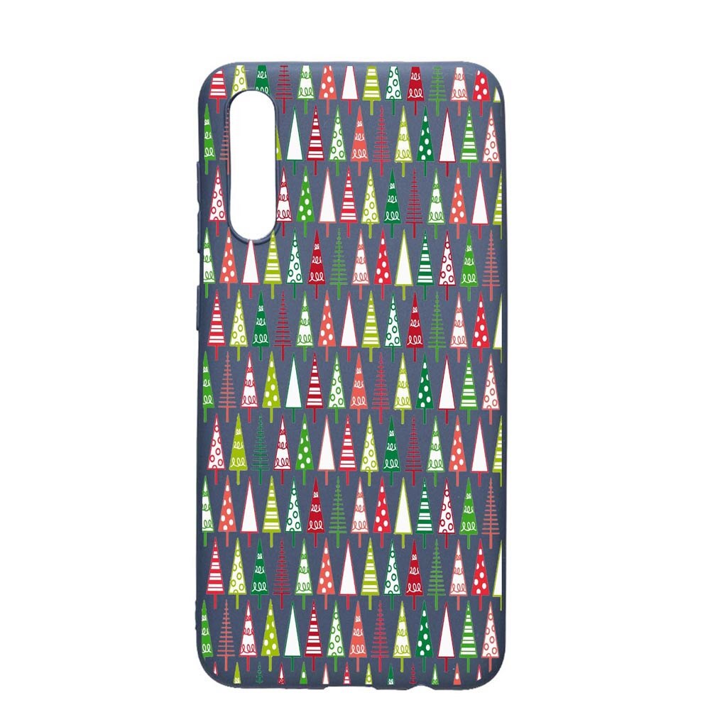 Husa Samsung Galaxy A70, Xmas tree, rezistenta la uzura, anti-alunecare, din silicon Premium, AlaskanBlue, AB340