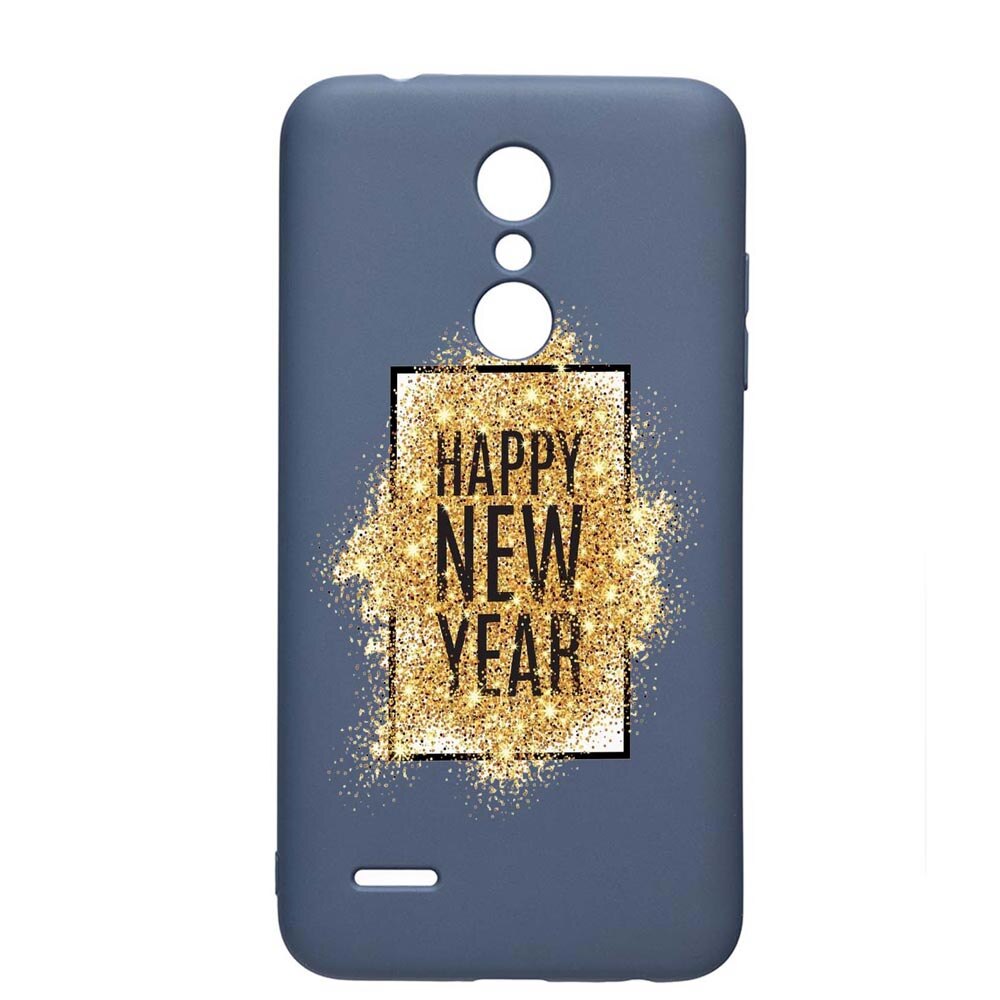 Husa LG K11 / K11 Plus / K10 2018, Happy New Year, rezistenta la uzura, anti-alunecare, din silicon Premium, AlaskanBlue, AB355