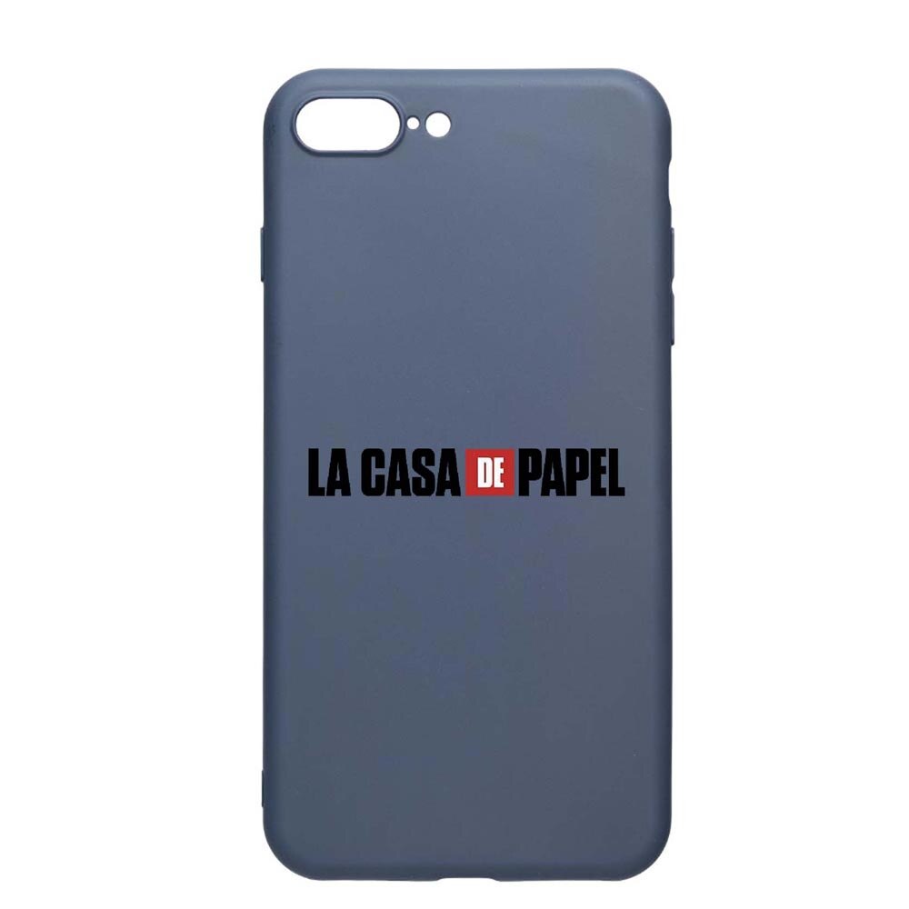Husa Apple iPhone 8 Plus / 7 Plus, La Casa De Papel, rezistenta la uzura, anti-alunecare, din silicon Premium, AlaskanBlue, AB292