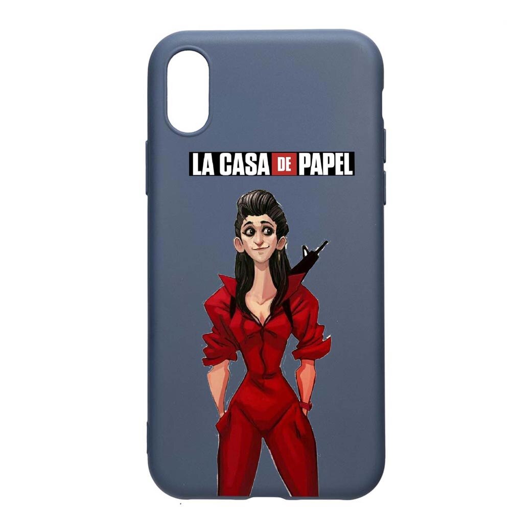 Husa Apple iPhone XR, La Casa De Papel - Nairobi, rezistenta la uzura, anti-alunecare, din silicon Premium, AlaskanBlue, AB393