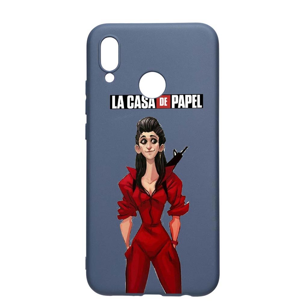 Husa Huawei P Smart 2019, La Casa De Papel - Nairobi, rezistenta la uzura, anti-alunecare, din silicon Premium, AlaskanBlue, AB393