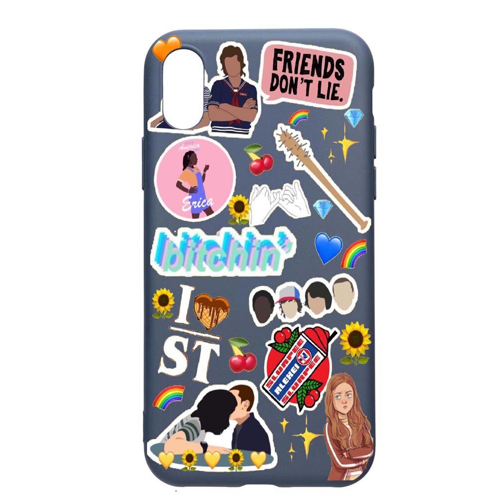 Husa Apple iPhone XS / X, Stranger Things, rezistenta la uzura, anti-alunecare, din silicon Premium, AlaskanBlue, AB376