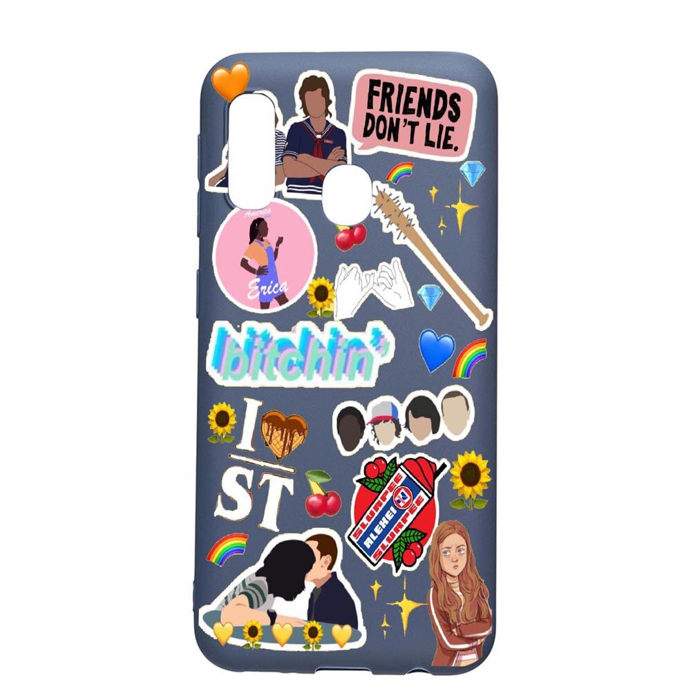 Husa Samsung Galaxy A20e, Stranger Things, rezistenta la uzura, anti-alunecare, din silicon Premium, AlaskanBlue, AB376