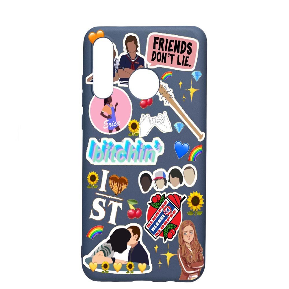 Husa Huawei P30 Lite, Stranger Things, rezistenta la uzura, anti-alunecare, din silicon Premium, AlaskanBlue, AB376