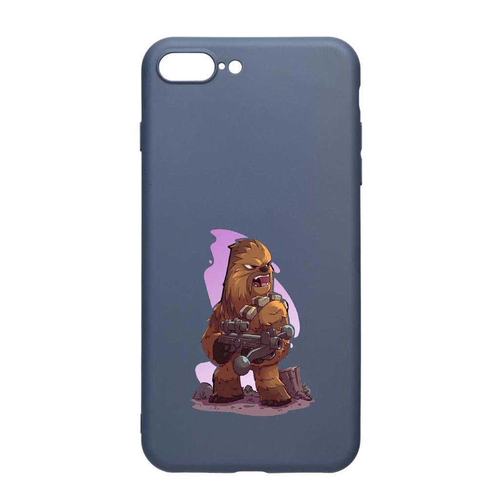Husa Apple iPhone 8 Plus / 7 Plus, Star Wars - Chewbacca, rezistenta la uzura, anti-alunecare, din silicon Premium, AlaskanBlue, AB401