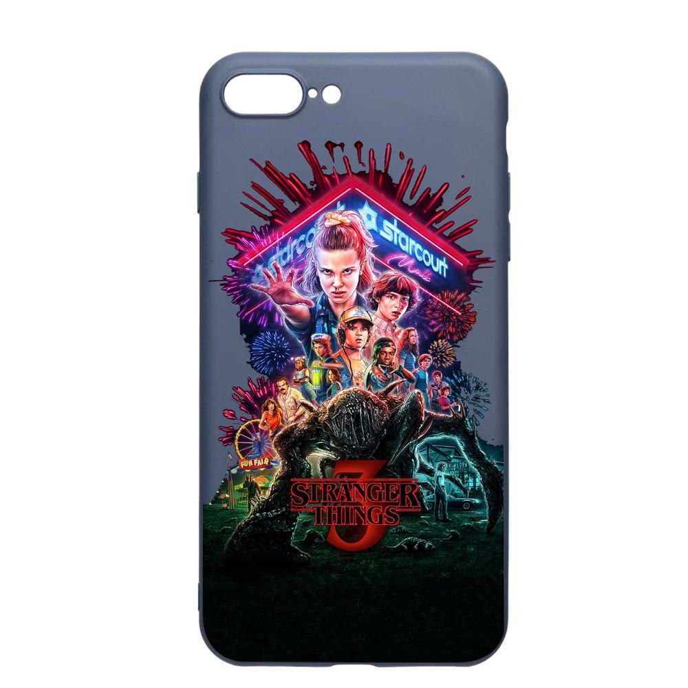 Husa Apple iPhone 8 Plus / 7 Plus, Stranger Things, rezistenta la uzura, anti-alunecare, din silicon Premium, AlaskanBlue, AB372