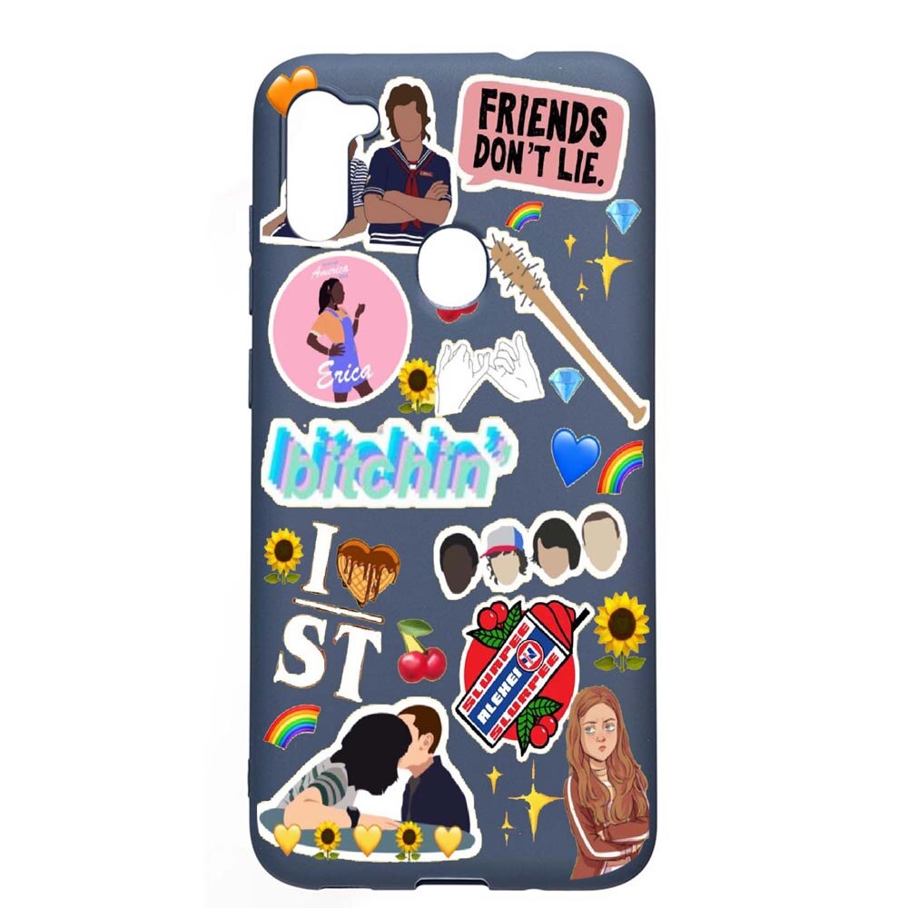 Husa Samsung Galaxy A11, Stranger Things, rezistenta la uzura, anti-alunecare, din silicon Premium, AlaskanBlue, AB376