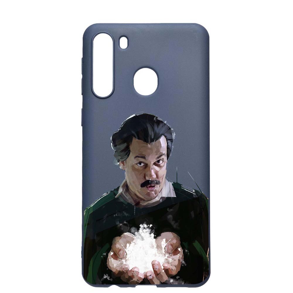 Husa Samsung Galaxy A21, Narcos - Pablo Escobar, rezistenta la uzura, anti-alunecare, din silicon Premium, AlaskanBlue, AB446