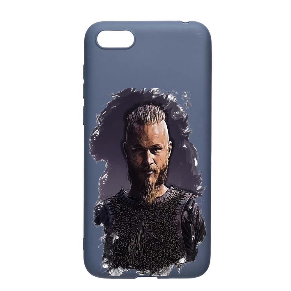 Husa Xiaomi Redmi 6A, The Vikings Lothbrok, rezistenta la uzura, anti-alunecare, din silicon Premium, AlaskanBlue, AB452