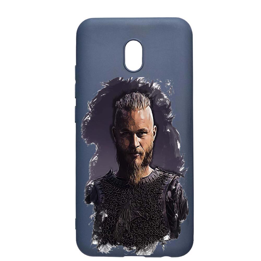 Husa Xiaomi Redmi 8A, The Vikings Lothbrok, rezistenta la uzura, anti-alunecare, din silicon Premium, AlaskanBlue, AB452