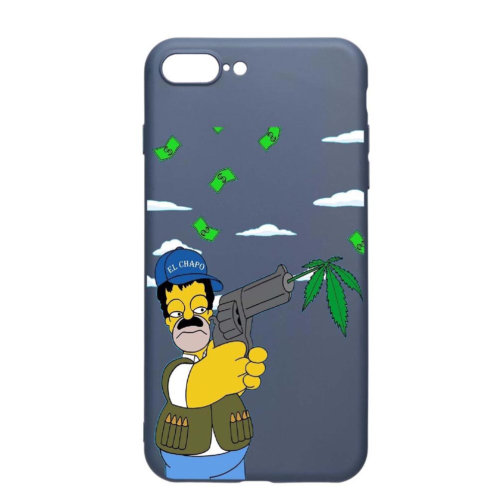 Husa Apple iPhone 8 Plus / 7 Plus, Narcos - Simpsons, rezistenta la uzura, anti-alunecare, din silicon Premium, AlaskanBlue, AB441