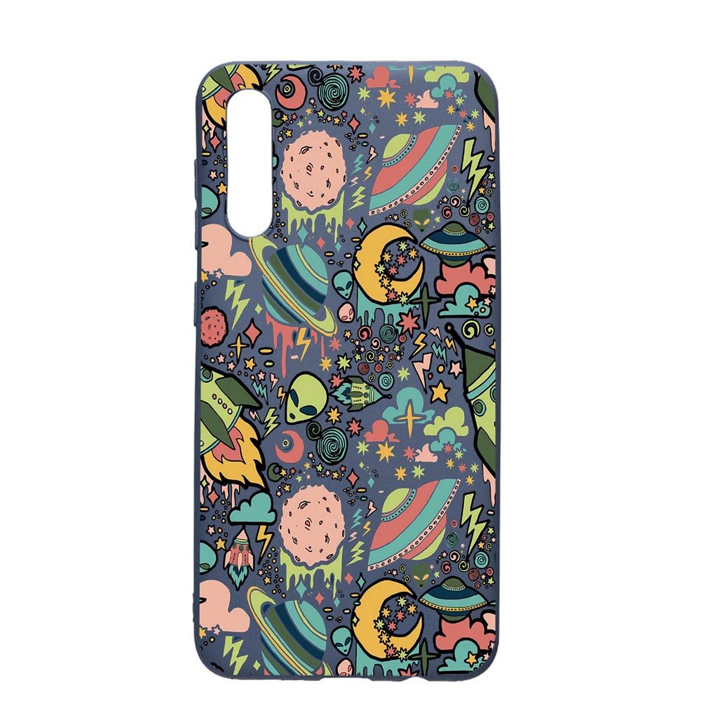 Husa Samsung Galaxy A70, Universe, UFO, rezistenta la uzura, anti-alunecare, din silicon Premium, AlaskanBlue, AB472