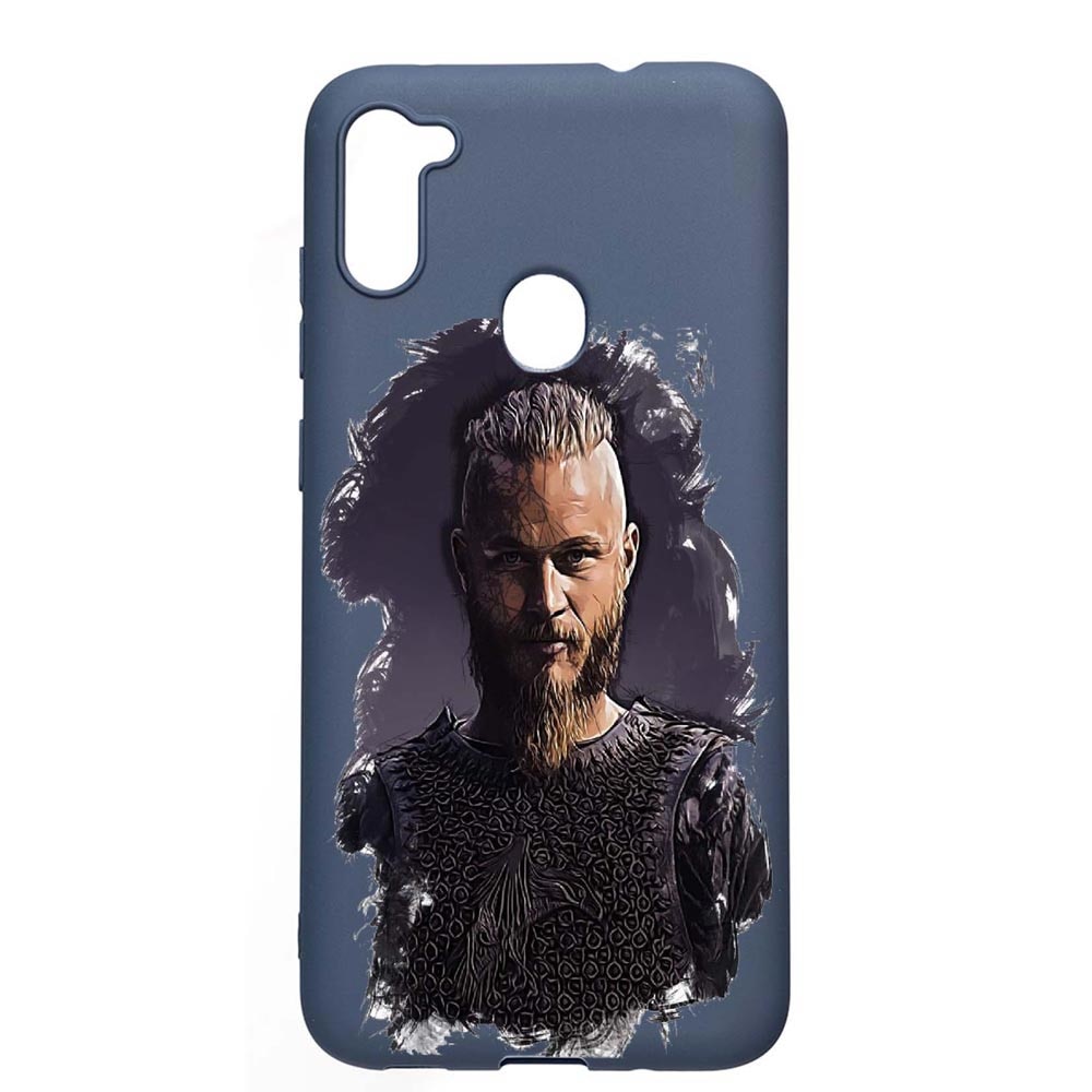 Husa Samsung Galaxy A11, The Vikings Lothbrok, rezistenta la uzura, anti-alunecare, din silicon Premium, AlaskanBlue, AB452