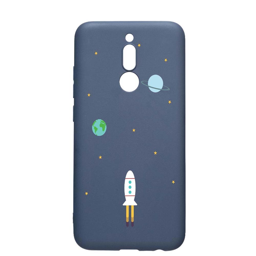 Husa Xiaomi Redmi 8, Universe, Spacecraft, rezistenta la uzura, anti-alunecare, din silicon Premium, AlaskanBlue, AB471