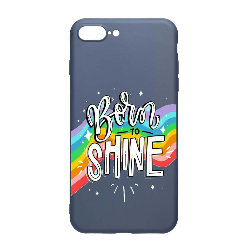 Husa Apple iPhone 8 Plus / 7 Plus, Born To Shine, rezistenta la uzura, anti-alunecare, din silicon Premium, AlaskanBlue, AB489