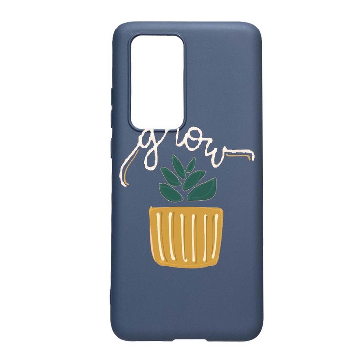 Husa Huawei P40, Grow, rezistenta la uzura, anti-alunecare, din silicon Premium, AlaskanBlue, AB490