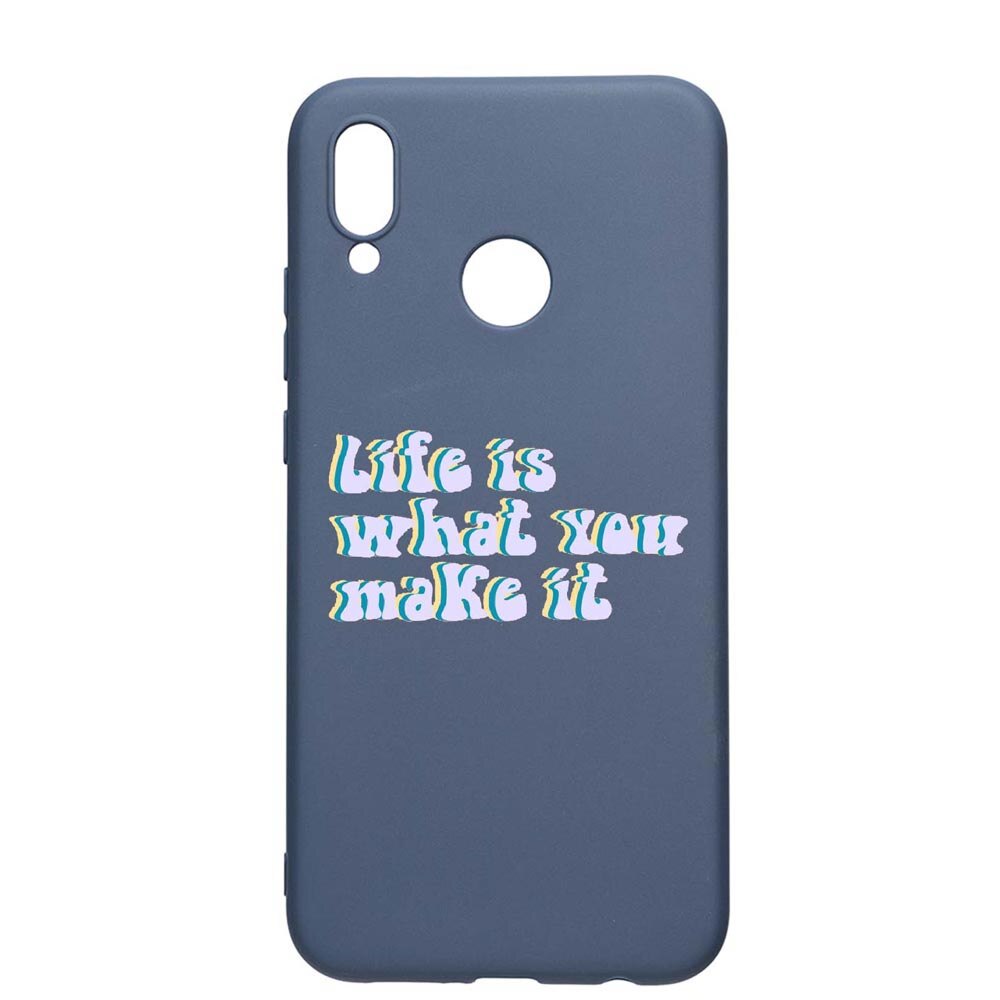 Husa Samsung Galaxy A20, Life is..., rezistenta la uzura, anti-alunecare, din silicon Premium, AlaskanBlue, AB491