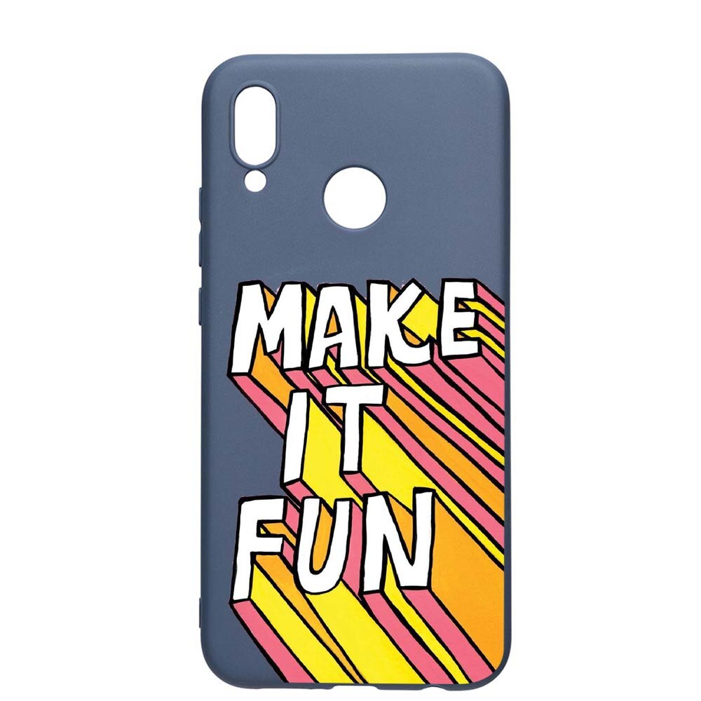 Husa Huawei P20 Lite, Make it fun, rezistenta la uzura, anti-alunecare, din silicon Premium, AlaskanBlue, AB494