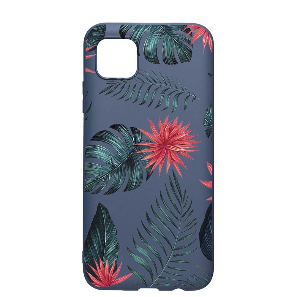 Husa Apple iPhone 11 Pro Max, Tropical Flowers, rezistenta la uzura, anti-alunecare, din silicon Premium, AlaskanBlue, AB497