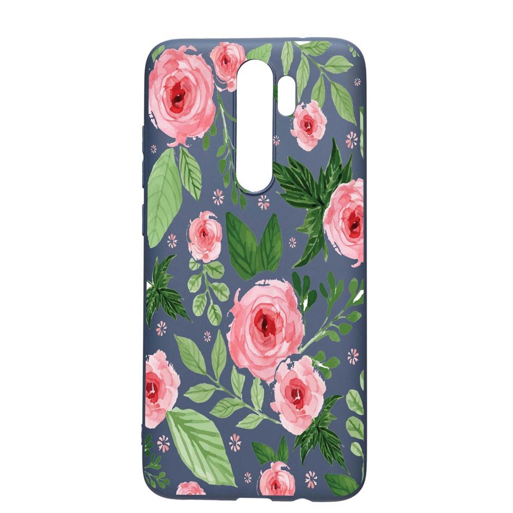 Husa Xiaomi Redmi Note 8 Pro, Flowers - Pastel colors, rezistenta la uzura, anti-alunecare, din silicon Premium, AlaskanBlue, AB509